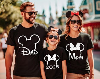 Custom Family Disney Shirts, Personalized Disneyland Tees, Mickey and Minnie Shirt, Disneyland Family Tee, Kids, Minimal Disney Group Shirts