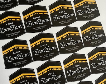 Gift of Zamzam Water Stickers or Dates Stickers. A4 sheet with 20 matte stickers.
