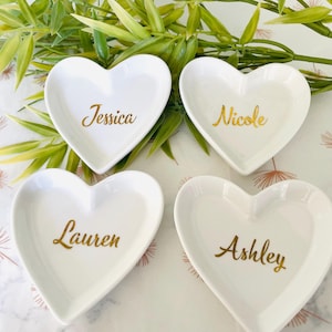 Personalized Heart Ring Dish: Custom Ceramic Jewelry Holder