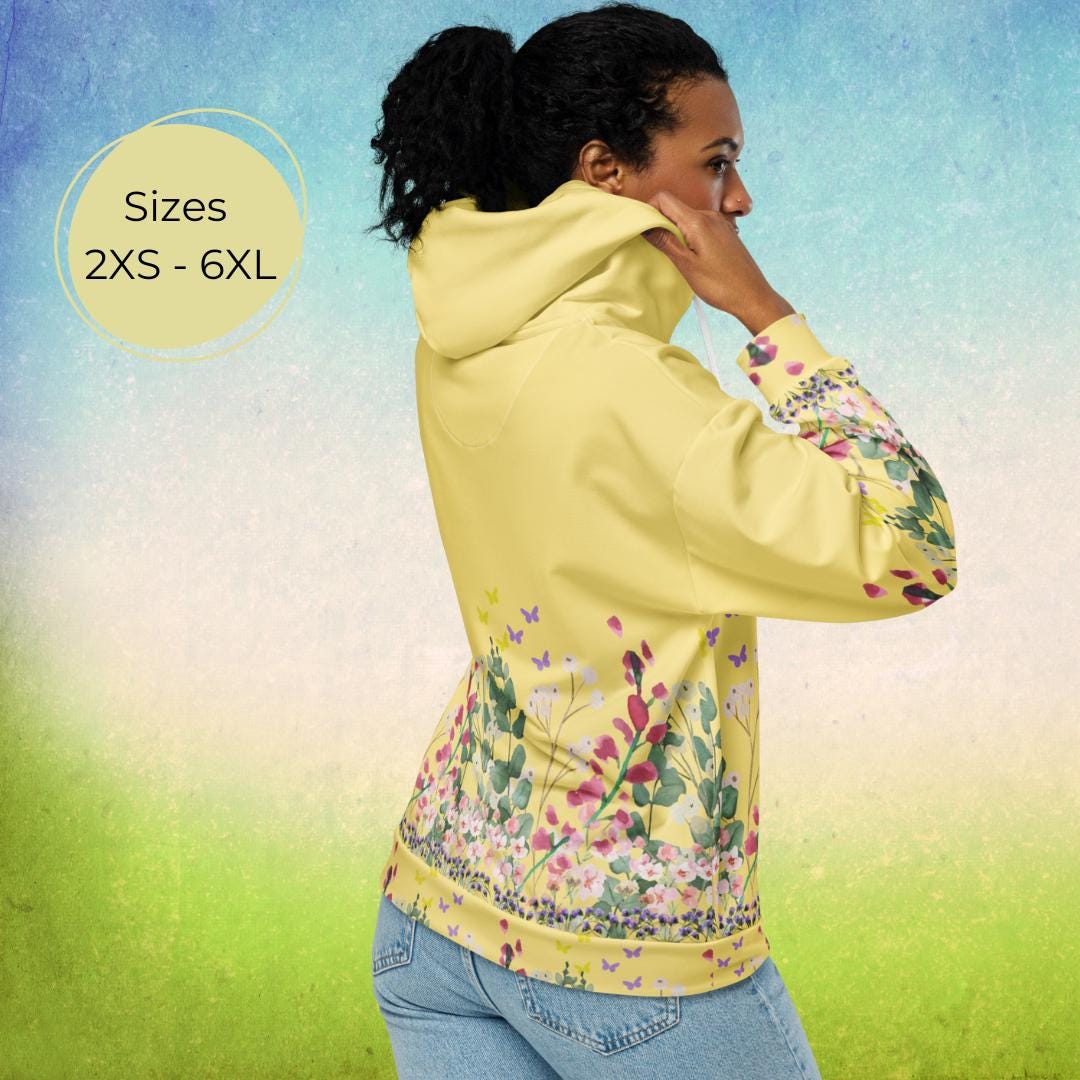 Floral Hoodie With Zipper - Etsy