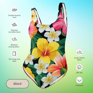 Tropical Bathing Suit One Piece Swimsuit High Leg Summer Swimsuit for