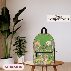 Blumen Rucksack für Kinder Wildblumen Design Laptop Büchertasche für sie Geschenk an Tochter Blumen Einkaufstasche mit Fächer College Zubehör Tasche