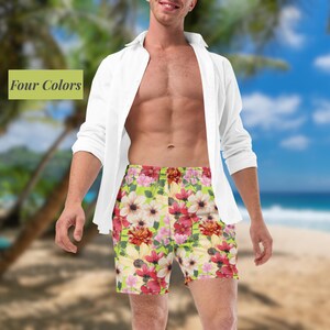 Helder bloemenontwerp Jongens Zwembroek voor strand Heren Short voor zwembad Zwembroek met zakken Grote maten zwembroek Zijn cadeau Badmode