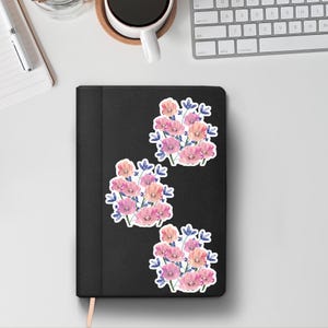 Roze tulp bloemen stickers voor dagboek botanische tuin etiketten voor planner natuur geïnspireerde stickers voor laptop lente bloem plakboekdecor