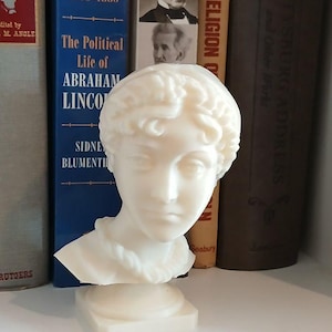 Jane Austen | Famous Author Sculpture | Jane Austen Bust for Bookshelf Decor | Literature Collectibles