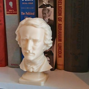 Edgar Allan Poe | Famous Author Sculpture | Edgar Allan Poe Bust for Bookshelf Decor | Literature Collectibles