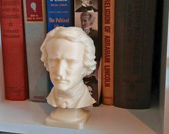 Edgar Allan Poe | Famous Author Sculpture | Edgar Allan Poe Bust for Bookshelf Decor | Literature Collectibles