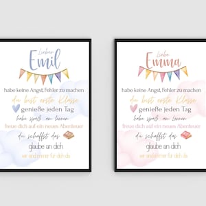 Poster zur Einschulung | personalisiert | Kinder | erste Klasse | Montessori