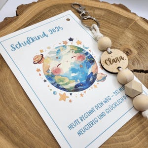 Cadeau d'inscription scolaire 2025 l Personnalisé l Porte-clés avec nom l Carte d'écolier l Cadeau pour l'inscription scolaire