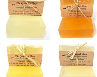 Jabón para cutis sin perfume de 4 oz. Miel, aloe vera, aceite de semilla de cáñamo, oliva, glicerina totalmente natural, puro, suave, sensible, para rostro, cuerpo, barra. Elige tú mismo.