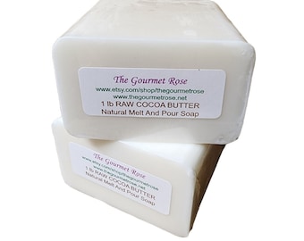 1 or 2 lb COCOA BUTTER SOAP Base Melt and Pour Glycerin Prime Pressed Raw Unrefined All Natural Wholesale Bulk Sulfate & Cruelty Free Vegan