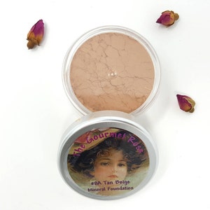 TAN BEIGE #8A Sheer Bare Foundation Minerals Acne Cover Neutral Natural Matte Flawless Mineral Makeup Full Size Bulk Refill Sample Jar