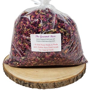 1 lb RED ROSE PETALS & Buds Edible Tea Dried Real Wedding Confetti Flowers Toss Potpourri Bath Sachets Botanical Herb Bulk Wholesale 16 oz