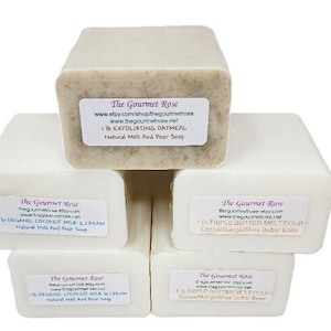 5 lb UCHOOSE SOAP BASE Melt And Pour All Natural Cocoa Shea Butter Oatmeal Goat&#39;s Milk Olive Oil Honey Aloe Vera Low Sweat Clear White Hemp