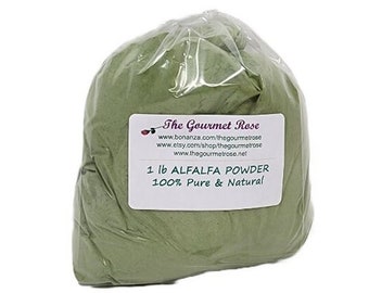 1 lb ORGANIC ALFALFA POWDER Non-Gmo California Pure Kosher Animal Hay Supplement Vitamins Minerals Soap Colorant Green Herb Herbal Wholesale