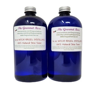 32 oz WITCH HAZEL TONER Distillate Pure Hamamelis Virginiana Pure All Natural Care Facial Face Astringent No Alcohol Free Wholesale Bulk