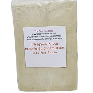 5 lb or 10 lb ORGANIC SHEA BUTTER Creamy Unrefined Raw Unrefined Pure All Natural Ivory White Body Butter Lotion Cream Ghana Wholesale Bulk