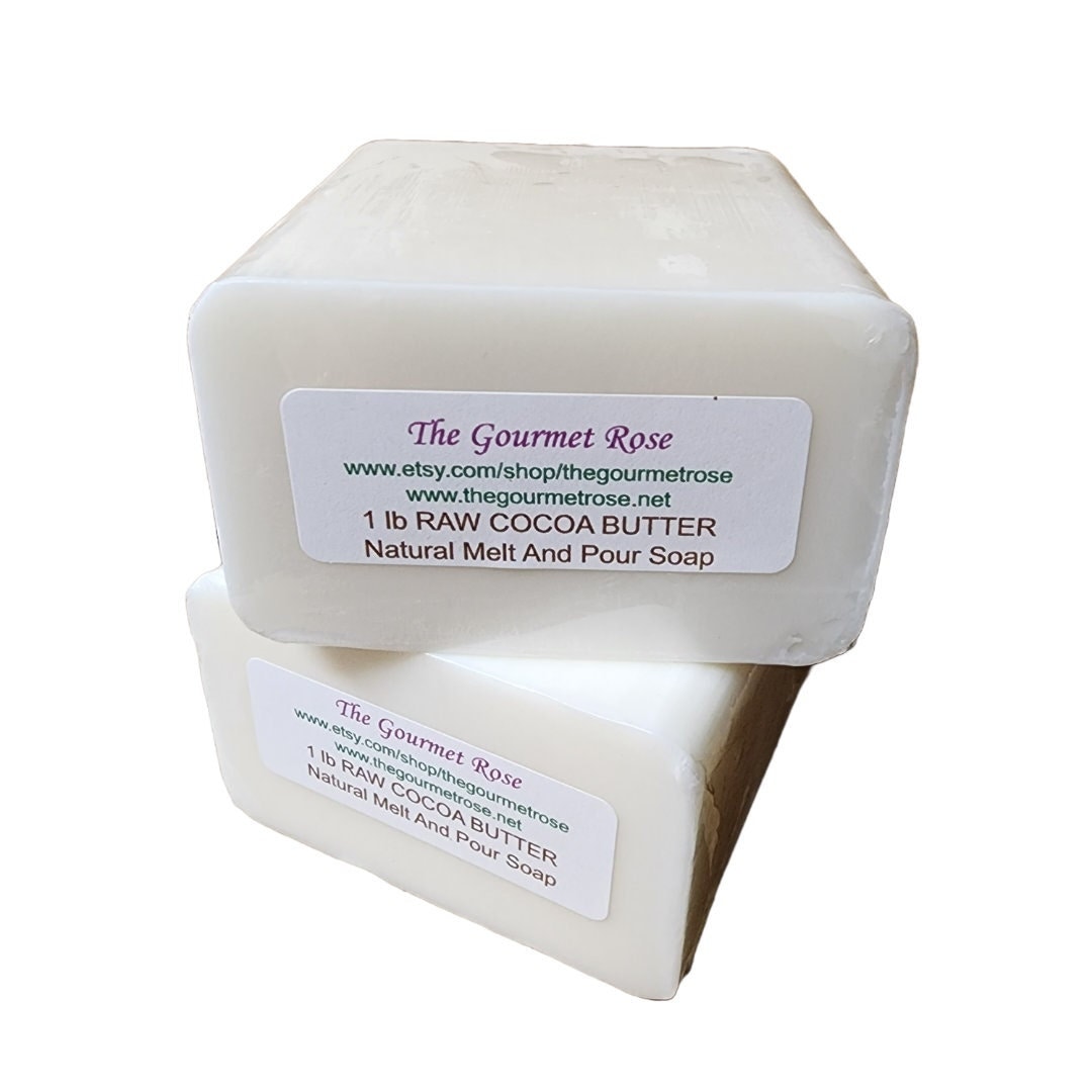 1 or 2 Lb COCOA BUTTER SOAP Base Melt and Pour Glycerin Prime Pressed Raw Unrefined All Natural
