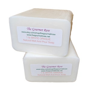 lb WHITE MELT & POUR Soap Opaque Base Easy Making Glycerin 100% All Natural Bulk SLs Free No Detergents Do It Yourself And DiY Premium 1 / 2