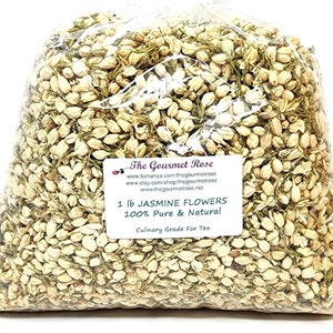 1 lb ORGANIC JASMINE WHOLE Tea Flowers Whole Buds Dried Dry Culinary Food Grade Candy Desserts Potpourri Sachets Bulk Wholesale 8 oz 16 oz