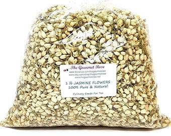 1 lb ORGANIC JASMINE WHOLE Tea Flowers Whole Buds Dried Dry Culinary Food Grade Candy Desserts Potpourri Sachets Bulk Wholesale 8 oz 16 oz