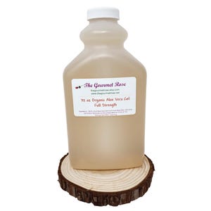 32 oz ORGANIC ALOE VERA Pure Juice Inner Filet Gel Cold Pressed Processed Full Strength Undiluted Skin Care Sunburn Relief Digestion Remedy
