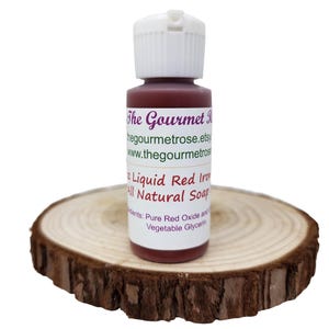 1 oz LIQUID RED IRON Oxide Soap Colorant All Natural Dye Skin Care Makeup Bath Bomb Melt Pour Cold Processed Process Oil Water Dispersible