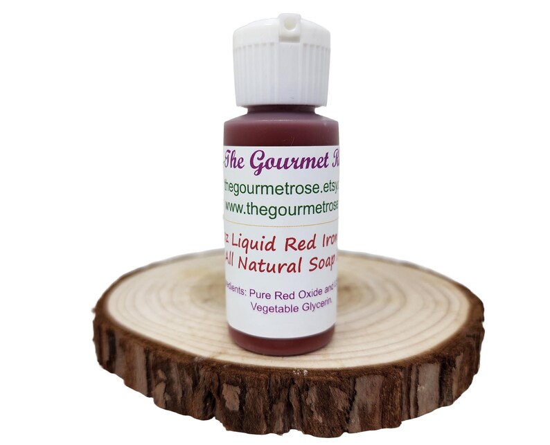 1 oz LIQUID RED IRON Oxide Soap Colorant All Natural Dye Skin Care Makeup Bath Bomb Melt Pour Cold Processed Process Oil Water Dispersible