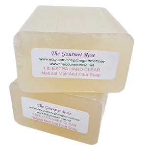 lb EXTRA HARD CLEAR Melt and Pour Soap Glycerin Vegan All Natural Base Long Lasting Like Cold Processed Milled Process No Sweat Sweating 1 2