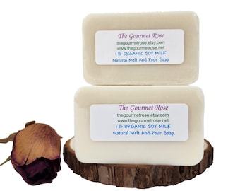 2 Pfund BIO SJAMILCH-Seife einfach schmelzen und Vegan Glycerin 100% ganz natürliche handgemachte Seifenherstellung vorgefertigte Basis Sojamilch Keine SLs Sulfate frei