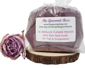 1 lb HIBISCUS FLOWER POWDER Tea Dried Flowers Encapsulation Herbal Smoothie Botanicals Herbs Sabdariffa Roselle Jamaica Bulk Wholesale 16 oz