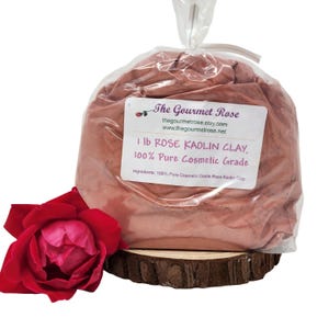 ROSE PINK CLAY Kaolin Pure Spa Body Wrap Cosmetic Face Facial Mud Mask Detox Soap Making Bath Bomb Scrub Ingredient 16 or 32 oz 1 or 2 lb