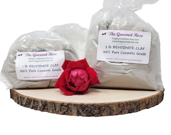 ARCILLA DE BENTONITA ORGÁNICA Envoltura corporal de sodio puro Mascarilla facial cosmética de barro Desintoxicante natural para la piel Jabón de afeitar Aditivo Exfoliante de baño 1 libra o 2 libras