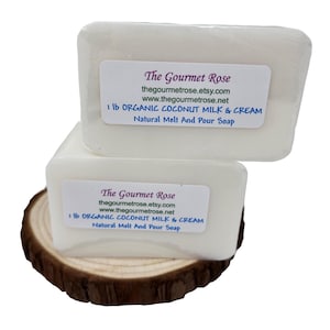 2 lb ORGANIC COCONUT MILK & Cream Soap Melt And Pour Base Vegan Glycerin 100% All Natural Base Easy Soap Making No Paraben Sulfate Free 1 lb