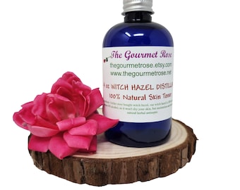 4 oz WITCH HAZEL TONER Distillate All Natural Steam Distilled Hamamelis Virginiana Herbal Alcohol Free All Skin Types No Alcohol Astringent