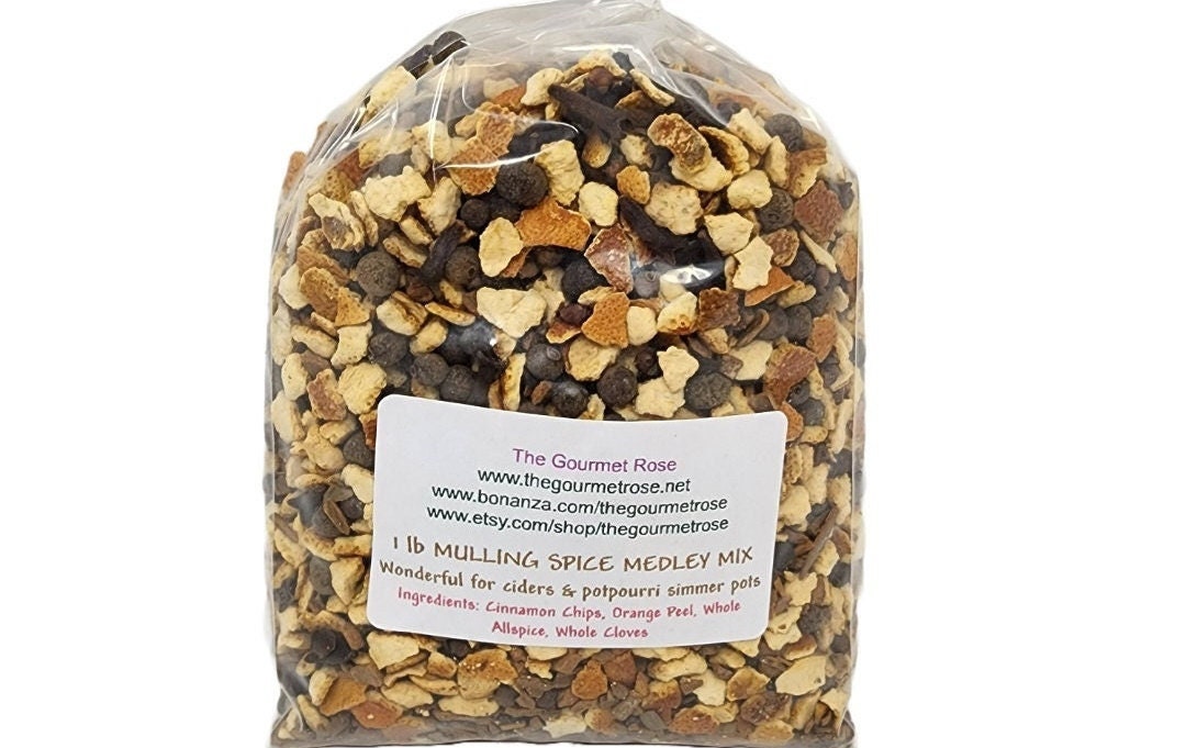 1 Lb MULLING SPICE MIX Cinnamon Chips Allspice Cloves Orange Peel Diy