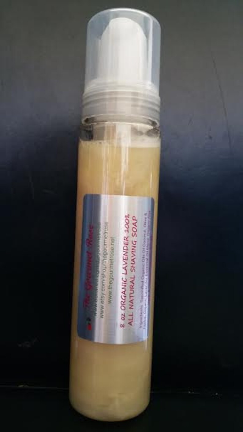8 Oz ORGANIC SHAVING CREAM Soap Foaming Pump Bottle Shave All Etsy