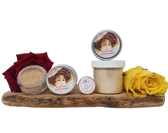 BASE DE MAQUILLAJE CÁLIDA FAIR #2 Piel clara Tonos amarillos Minerales de cobertura total Maquillaje mineral mate totalmente natural Frasco de muestra de tamaño completo Recarga a granel