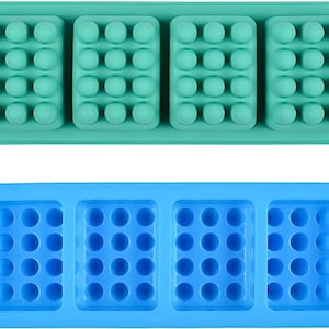 SILICONE RECTANGLE MOLD Massage Soap Making Melt and Pour Molds Individual Bar Chocolate Rubber Lotion Bath Rectangular Baking Candy Making
