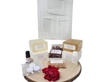 EASY SOAPMAKING KIT Handmade Soap Making DiY Hobby 100% All Natural Melt And Pour Do It Yourself Kid's Adult's Crafting Gift 16-20 Bath Bars