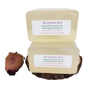 1 lb 2 lb CLEAR GLYCERIN SOAP Base Melt and Pour Easy Making Glycerine 100% Natural Wholesale Bulk SLs Free No Detergents Do It Yourself Diy