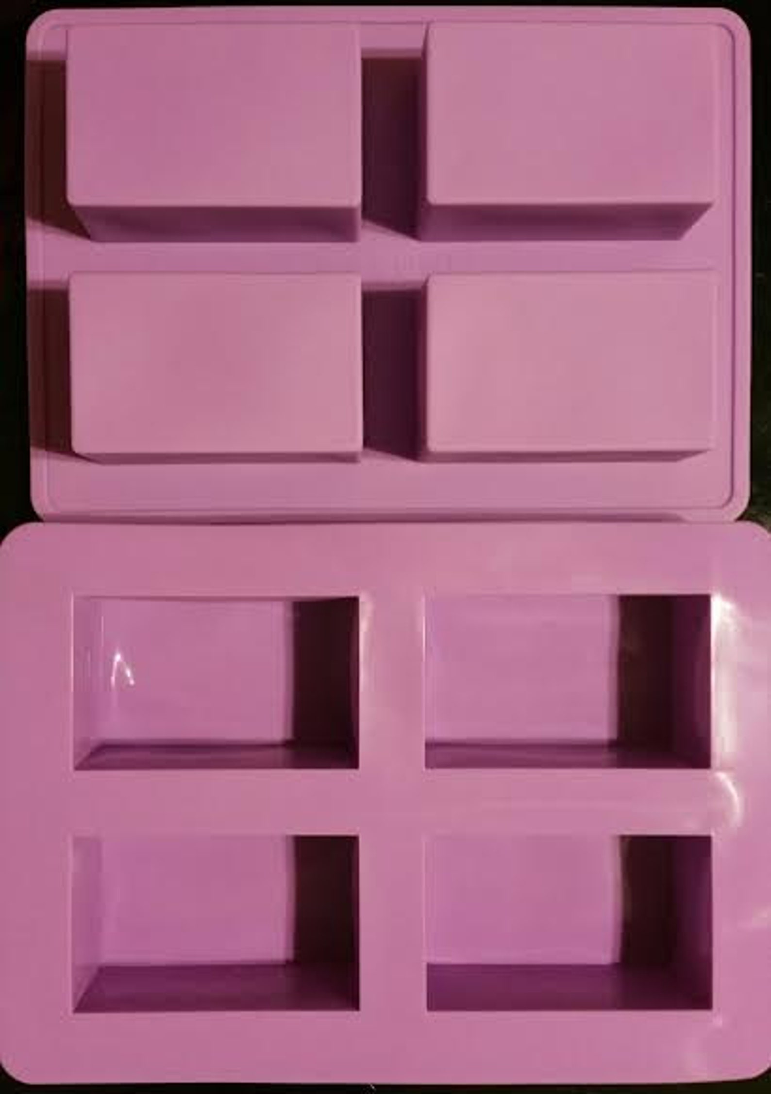 4 Oz SILICONE RECTANGLE MOLD Soap Melt and Pour Molds Individual Bar ...