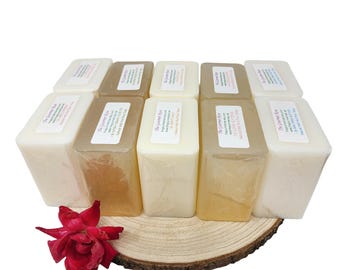 10 lb SOAP BASE SAMPLER Variety Pack Premade Melt And Pour Goats Milk Shea Butter White Clear Olive Oil Glycerin All Natural Wholesale Bulk