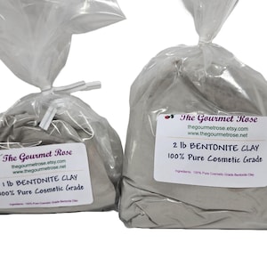 ORGANIC BENTONITE CLAY Pure Sodium Body Wrap Cosmetic Face Facial Mud Mask Natural Skin Detox Shaving Soap Additive Bath Scrub 1 lb or 2 lb