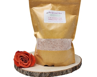 2 Pfund Himalaja-Rosa-Salz Kulinarische Sherpa Pure Finishing Salze Natürliche Gourmet-Chef Food Grade Bad Körper einweichen Massen-Großhandel Geschenk Tasche 32 Unze