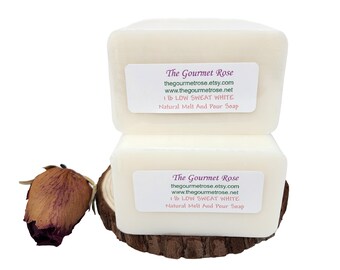 2 lb LOW SWEAT WHITE Soap Base Melt And Pour Glycerin Vegan 100% All Natural Paraben Sodium Laurel Sulfate SLs Free No Sweating Cold Process