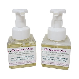 8 oz NATURAL FOAMING SOAP Hand Cleanser 100% All Natural Vegan Eucalyptus Tea Tree Lavender Orange Lemongrass Grapefruit Peppermint Rosemary