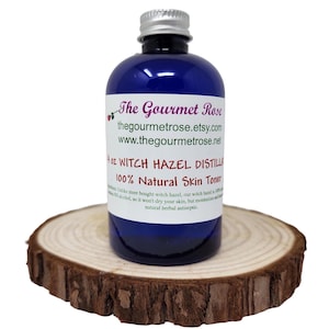 4 oz WITCH HAZEL TONER Distillate All Natural Steam Distilled Hamamelis Virginiana Herbal Alcohol Free All Skin Types No Alcohol Astringent