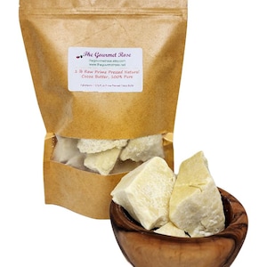 1 lb UNREFINED COCOA BUTTER Raw PRiMe PReSSeD Pure All Natural Golden Yellow Body Butter Lotion Soap Chocolate Scent 16 oz