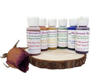 NATURAL COLORANTS SET Rainbow Soap Dye Color Kit Bath Bombs Salts Melt And Pour Cold Process Oil Water Soluble Red Orange Yellow Green Blue